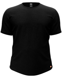 UndrDog Midnight black men's hemp T-shirt with crew neck, short sleeves and curved hem.