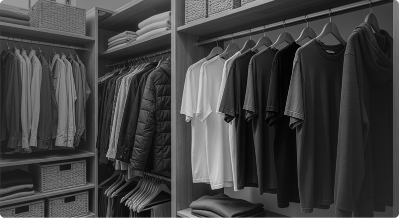 Closet with clothing